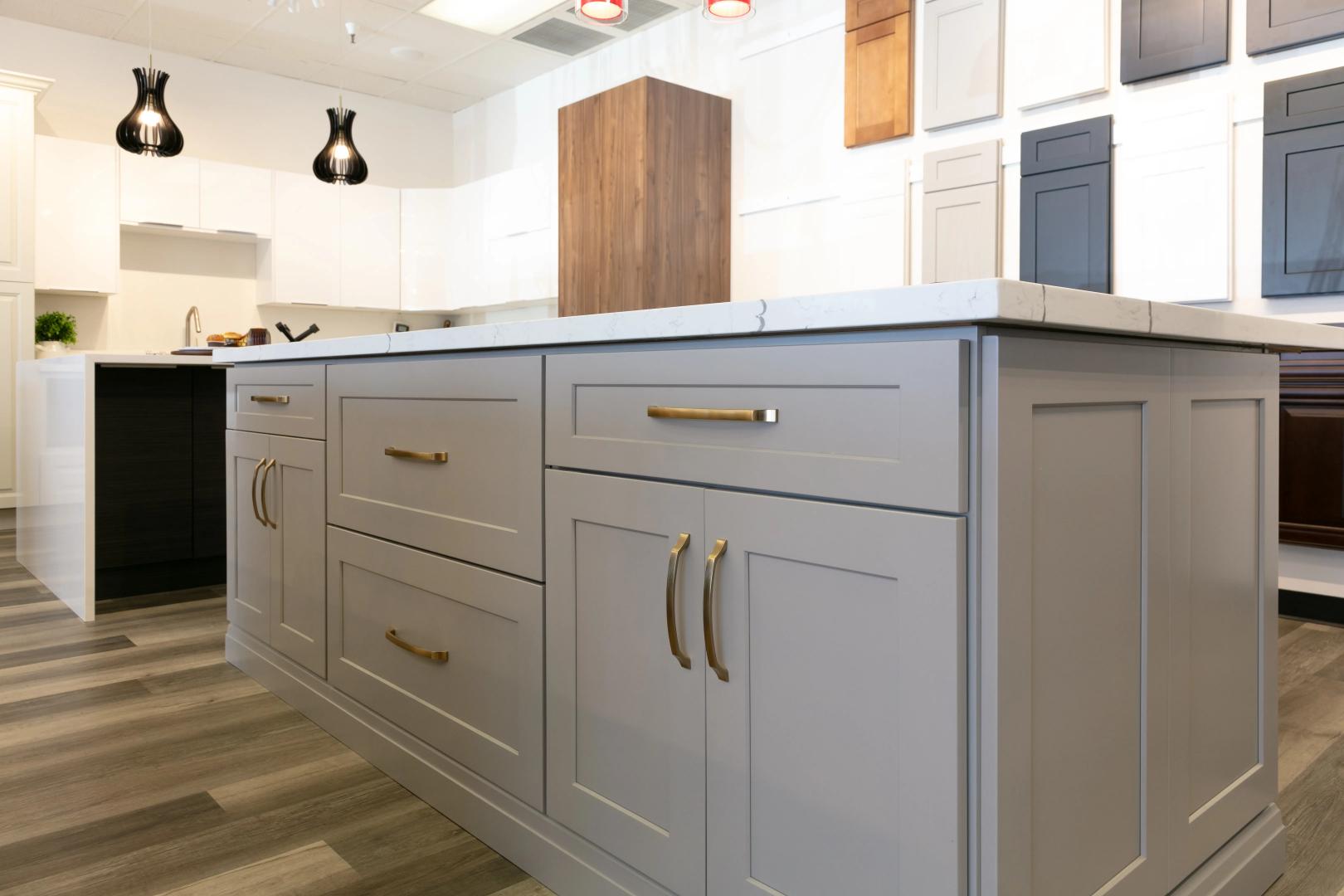 Grey Shaker Cabinets with Arezzo Quartz Countertop